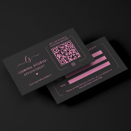モノグラム ラッシュ メイクアップ アーティスト ピンク ブラック QR 予約カード