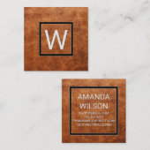 モノグラム |リッチブラウンレザー スクエア名刺 (正面/裏面)