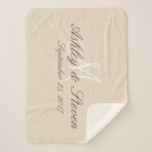 モノグラム |リネン素朴ルック シェルパブランケット (正面)