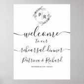 モノグラム リハーサル ディナー ウェルカム サイン 発泡ボード (正面)