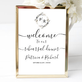 モノグラム リハーサル ディナー ウェルカム サイン 発泡ボード