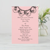 モノグラム リハーサル ディナー 招待状（ピンク） 招待状 (スタンド正面)