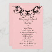 モノグラム リハーサル ディナー 招待状（ピンク） 招待状 (正面/裏面)