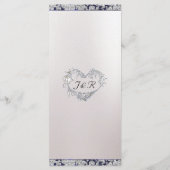 モノグラム、リボンおよびグリッター – 青結婚色 メニュー (裏面)