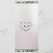 モノグラム、リボン&グリッター – エメラルド結婚ズ メニュー (裏面)