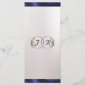 モノグラム&リボン – パールホワイト結婚ズ メニュー (裏面)