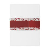 モノグラム、リボン&レース – 赤 招待状ベリーバンド (裏面例)