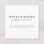 モノグラム |ルクス金ゴールドきらめく幾何学的 スクエア名刺 (裏面)