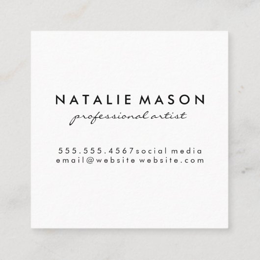 モノグラム |ルクス金ゴールドきらめく幾何学的 スクエア名刺 (裏面)