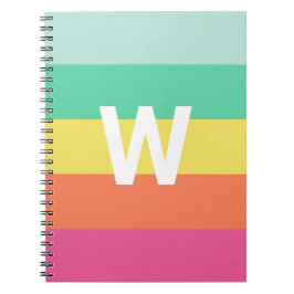モノグラム レインボー シャーベット カラー ブロック 個人用 ノートブック
