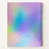 モノグラム レインボー ホログラフィック ゴールドイニシャル ネーム ノートブック (裏面)
