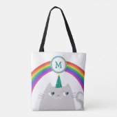 モノグラム レインボー 猫 トートバッグ かわいい ユニコーン (裏面)