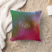 モノグラム レインボー 結露 ミスト モダンイニシャル クッション (ブランケット)