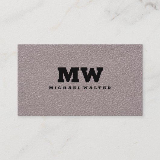 モノグラム |レザーテクスチャ 名刺 (正面)