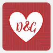 モノグラム レッド ハート ステッカー (正面)