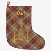 モノグラム レッド プライド ゴールド ツリー クリスマス ストッキング (正面)