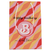 モノグラム レトロ ヒッピーパンク 70年代 ジオメトリック パステル ミディアムペーパーバッグ (正面)