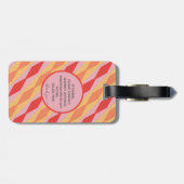 モノグラム レトロ ヒッピー 70年代 ピンク 幾何学 パステル ラゲッジタグ (裏面横)