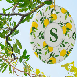 モノグラム レモン セラミック オーナメント - シトラス デザイン