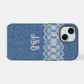 モノグラム レース デニム iPhone / iPad ケース (裏面横)