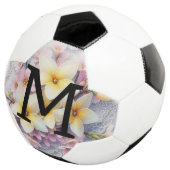 モノグラム レース ピンクと黄色の春の花 サッカーボール (3/4)