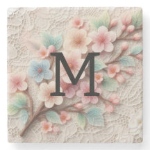モノグラム レース フラワー ピンク パステル 桜
