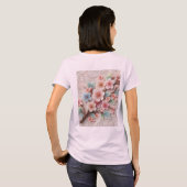 モノグラム レース フラワー ピンク パステル 桜 Tシャツ (裏面フル)