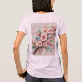 モノグラム レース フラワー ピンク パステル 桜 Tシャツ (裏面)