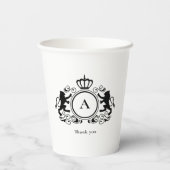 モノグラム、ロゴ、エンブレム&ライオンウェディング紙カップ 紙コップ (裏面)