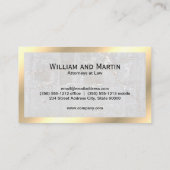 モノグラム | ロック石板 | 金ゴールド縁ど | QRコード 名刺 (裏面)