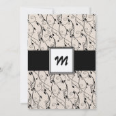 モノグラム ロマンティック ブラッシュ コーラル ピンク 結婚式 招待状 (裏面)