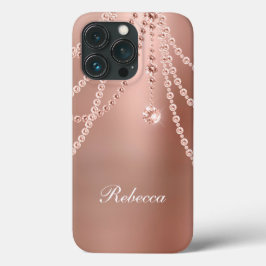 モノグラム ローズゴールド パール ダイヤモンド 華やか  iPhone 13 PROケース