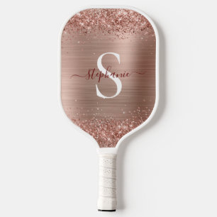モノグラム ローズゴールド 偽グリッター ガーリー グラム ピックルボールラケット