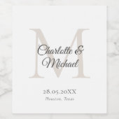 モノグラム ワインラベル (シングルラベル)