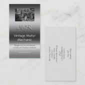 モノグラム、ヴィンテージモーター整備士、金属効果 名刺 (正面/裏面)