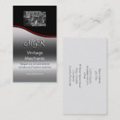モノグラム、ヴィンテージ車両整備士、レッドスウッシュ 名刺 (正面/裏面)