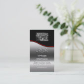 モノグラム、ヴィンテージ車両整備士、レッドスウッシュ 名刺 (スタンド正面)