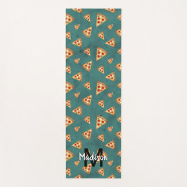 モノグラム ヴィンテージ ティール ピザ スライス パターン ヨガマット