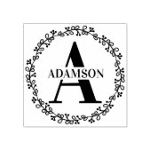 モノグラム ヴィンテージ リース 家族 モノグラム 名前 ラバースタンプ (インプリント)