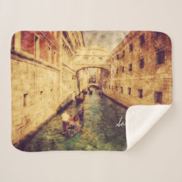 モノグラム.ヴェネツィアの運河。ヨーロッパ。 シェルパブランケット