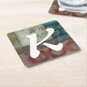 モノグラム |伝統抽象芸術II スクエアペーパーコースター (アングル)