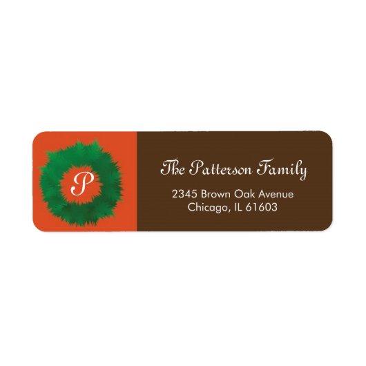 モノグラム – 住所 シール (正面)