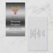 モノグラム、個人的な買物客、金属効果 名刺 (正面/裏面)