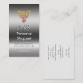 モノグラム、個人的な買物客、金属効果 名刺 (正面/裏面)