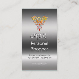 モノグラム、個人的な買物客、金属効果 名刺