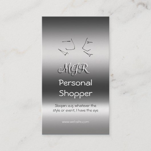 モノグラム、個人買い物客、話し頭 名刺 (正面)