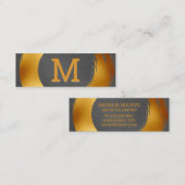 モノグラム |円形ブラシ付き金箔 スキニー名刺 (正面/裏面)