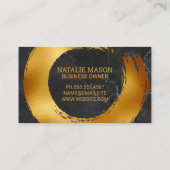 モノグラム |円形ブラシ付き金箔 名刺 (裏面)