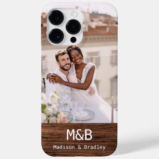 モノグラム 写真 ペア ウッド 名前入り Case-Mate iPhoneケース (裏面)