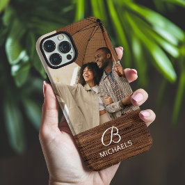 モノグラム 写真 木目 木材 オーダーメイド 名前 iPhone 16 PRO MAXケース